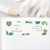 Étiquette d'adresse de feuilles d'eucalyptus (En situation)