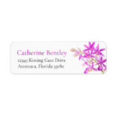 Étiquette d'adresse de fleur de fuchsia rose pour (Devant)