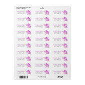 Étiquette d'adresse de fleur de fuchsia rose pour (Feuille entière)