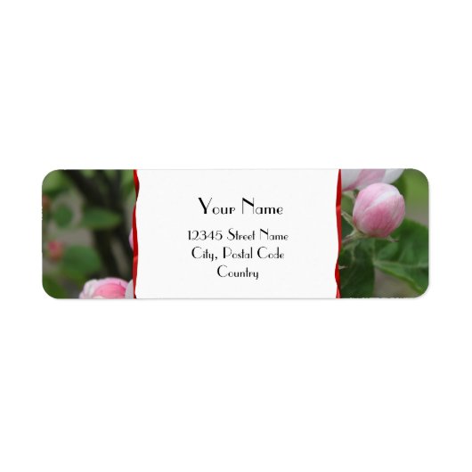 étiquette d'adresse de fleurs de pomme (Devant)