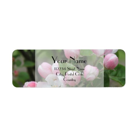 étiquette d'adresse de fleurs de pomme (Devant)