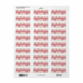 Étiquette d'adresse de fond de fleurs roses (Feuille entière)