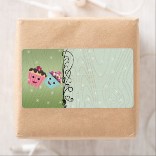 Étiquette d'adresse de gâteaux de Noël mignons