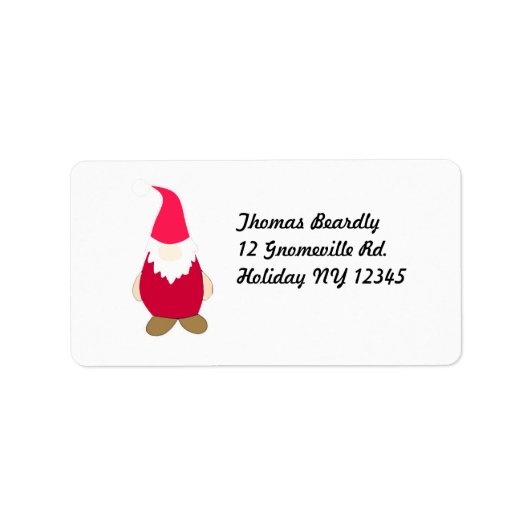 Étiquette d'adresse de gnome à barbe blanche (Devant)