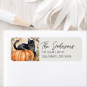 Étiquette d'adresse de Halloween de citrouille et (En situation)