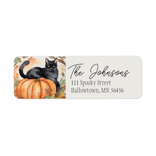 Étiquette d'adresse de Halloween de citrouille et (Devant)
