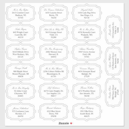 Étiquette d'adresse de l'invité de mariage de form (Feuille)