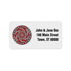 Étiquette d'adresse de machinerie rouge