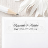 Étiquette d'adresse de mariage à l'écriture élégan (En situation)