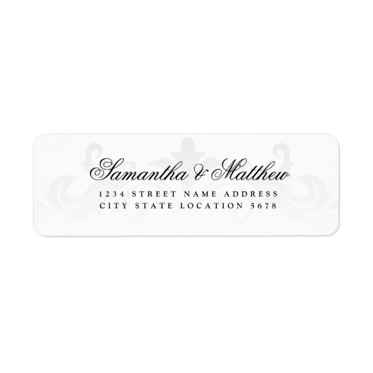 Étiquette d'adresse de mariage à l'écriture élégan (Devant)