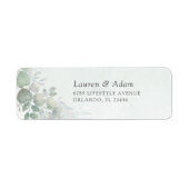 Étiquette d'adresse de mariage au eucalyptus vert (Devant)
