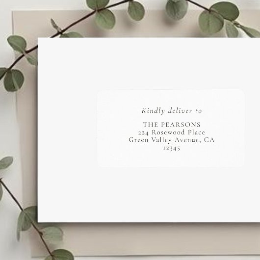 Étiquette d'adresse de mariage blanche | Simple