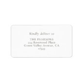 Étiquette d'adresse de mariage blanche | Simple (Devant)