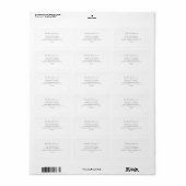 Étiquette d'adresse de mariage blanche | Simple (Feuille entière)