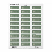 Étiquette d'adresse de mariage Bonheur Double Vert (Feuille entière)