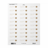 Étiquette d'adresse de mariage côtier Seashell or (Feuille entière)