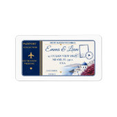 Étiquette d'adresse de mariage de destination Pass (Devant)