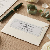 Étiquette d'adresse de mariage de luxe discret Ver