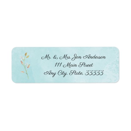 Étiquette d'adresse de mariage de printemps avec m (Devant)