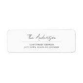 Étiquette d'adresse de mariage élégante et minimal (Devant)