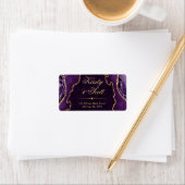Étiquette d'adresse de mariage en agate pailletée  (En situation)