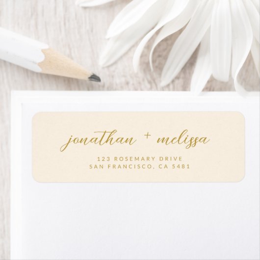 Étiquette d'adresse de mariage en calligraphie bei (En situation)