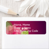 Étiquette d'adresse de mariage floral violet (En situation)