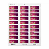 Étiquette d'adresse de mariage floral violet (Feuille entière)