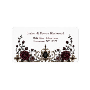Étiquette d'adresse de mariage florale gothique vi