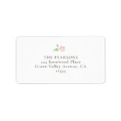 Étiquette d'adresse de mariage florale simple blan (Devant)