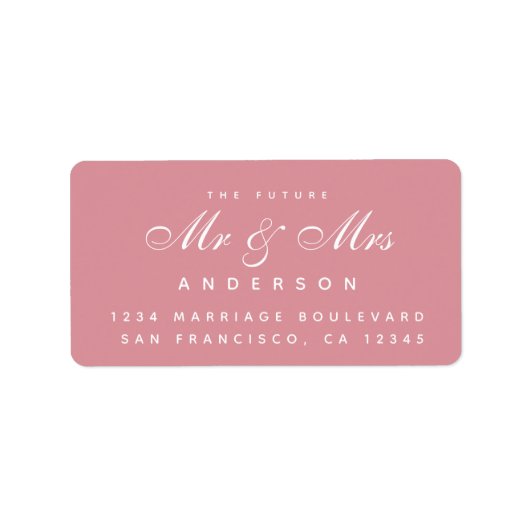 Étiquette d'adresse de mariage Future M. Mme Chic (Devant)