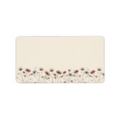 Étiquette d'adresse de mariage imprimée DIY Fleurs (Devant)