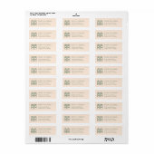 Étiquette d'adresse de mariage Ivory & Green Doubl (Feuille entière)