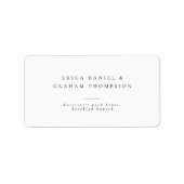 Étiquette d'adresse de mariage minimaliste classiq (Devant)