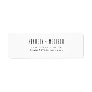 Étiquette d'adresse de mariage minimaliste moderne