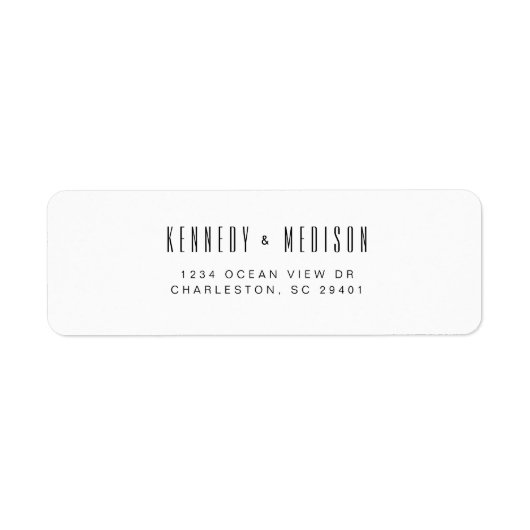 Étiquette d'adresse de mariage minimaliste moderne (Devant)