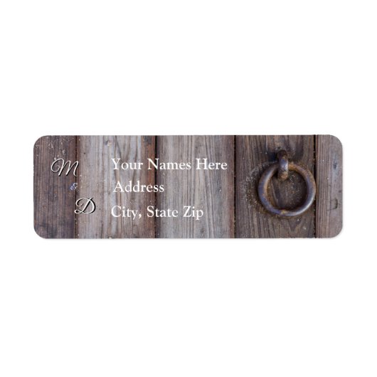 Étiquette d'adresse de mariage poignée de porte de (Devant)