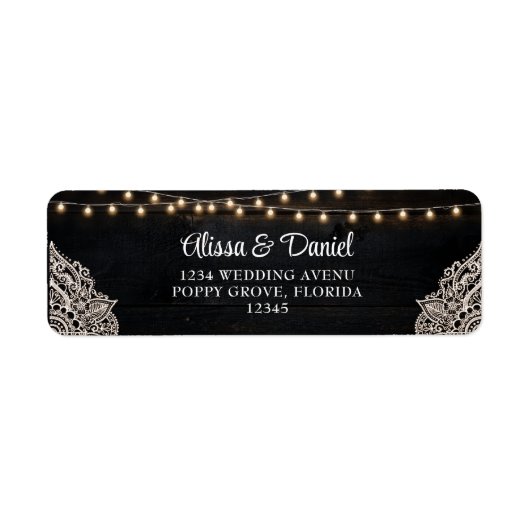 Étiquette d'adresse de mariage rustique élégant no (Devant)