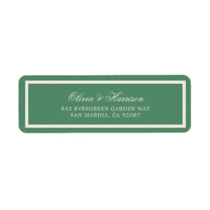 Étiquette d'adresse de mariage verte du Preppy Ten