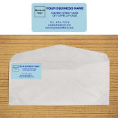 Étiquette d'adresse de marque commerciale bleue mo