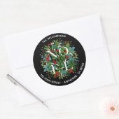 Étiquette d'adresse de Noël avec feuillage et baie (Enveloppe)
