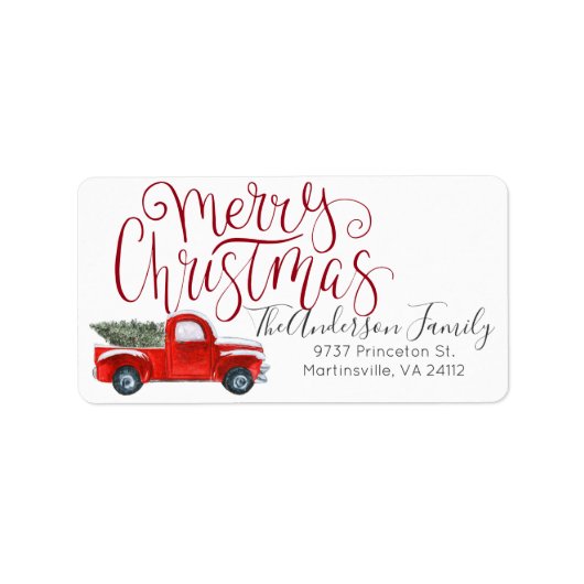 Étiquette d'adresse de Noël coordonnée (Devant)
