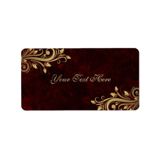 Étiquette d'adresse de Noël Elegant Holly Flourish