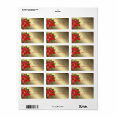 Étiquette d'adresse de Noël Fleur d'hiver rouge (Feuille entière)