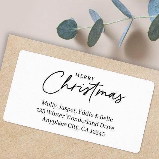 Étiquette d'adresse de Noël minimale | Simple Blan