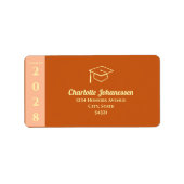 Étiquette d'adresse de remise de diplôme moderne o (Devant)