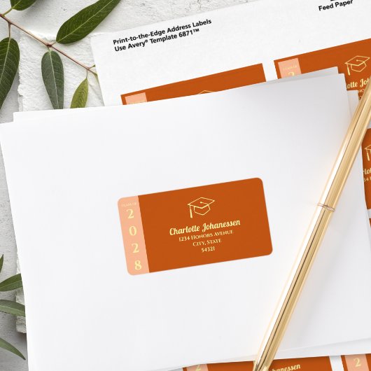 Étiquette d'adresse de remise de diplôme moderne o