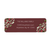 Étiquette d'adresse de renvoi de couleur rouge bor (Devant)