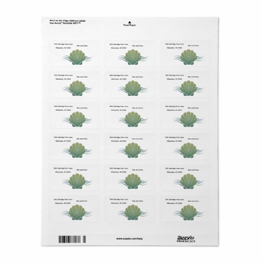 Étiquette d'adresse de retour (Feuille entière)