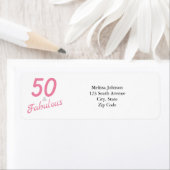 Étiquette d'adresse de retour 50 ans et Fabuleuse (En situation)